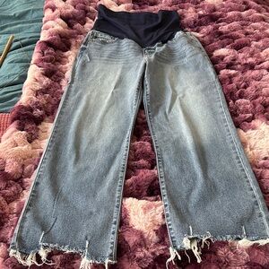 Stylish Blue Denim Women's Maternity Jeans